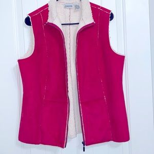 Chicos size 2 sterling vest is pink with white inside.